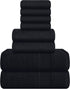 Belizzi Home 8 Piece Towel Set 100% Ring Spun Cotton, 2 Bath Towels 27x54,