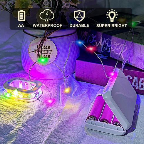 16FT 50 Aogist Fairy Lights with Spool,Ultra-Bright LEDs Battery Operated Copper Wire String Light for Bedroom