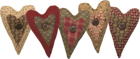 Primitives by Kathy Fabric Heart Set, Size: 6" Tall