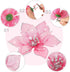 WILLBOND 36 Pcs Christmas Poinsettia Flowers - 3 Size Glitter Faux Ornaments for Christmas and New Year Decoration
