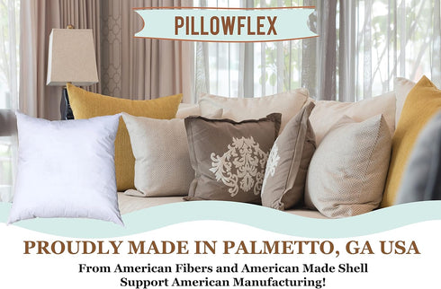 Pillowflex Premium Polyester Throw Pillow Insert - 15x15 - Ultra Soft Small Square Couch Sham, Lumbar, Sofa - 1 Soft