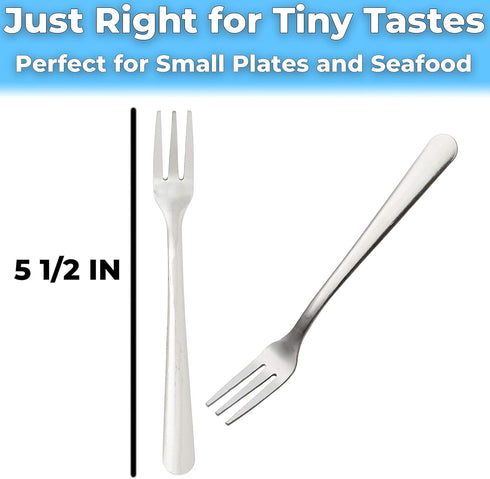 Elegant Mini Cocktail Forks Set, 12 Pcs Stainless Steel Tasting Forks for Appetizers, Great for Events