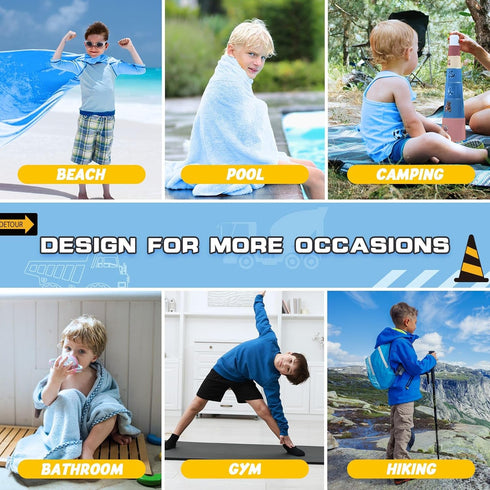 30 60 WERNNSAI Truck Kids Beach Towel for Boys - x Truck Sand Free Swim Towels for Boys Bath Pool Camping Travel Towel
