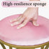 Velvet Round Vanity Stool,Pink Velvet Footrest Ottoman Foot Stool Seat with Golden Metal Legs,Makeup Chair for Bathroom
