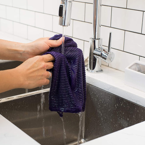 Now Designs Ripple Kitchen Dishcloth, Set of 4, Prince Purple