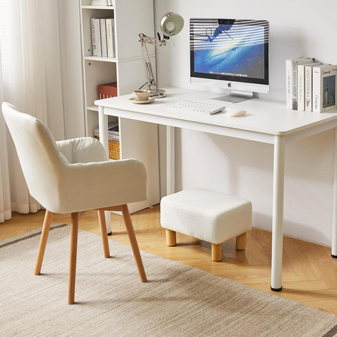 15.74" D11.41" W9.84" UHBD030W YMYNY Ottoman, Modern Footrest with Soft Padded Seat, Foot Stool with Wood Legs, Small