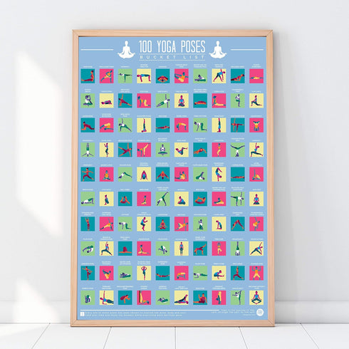 100 Yoga Poses Bucket List Scratch Poster