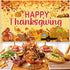 Famoby Happy Thanksgiving Fabric Sign Poster Banner, Pumpkin Turkey Maple Leaf Pattern for Photo Booth