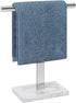 T-Shape Hand Towel Holder - Free-Standing Stand for Bathroom, Kitchen Countertop, 304 Stainless Steel (12IN-Marble