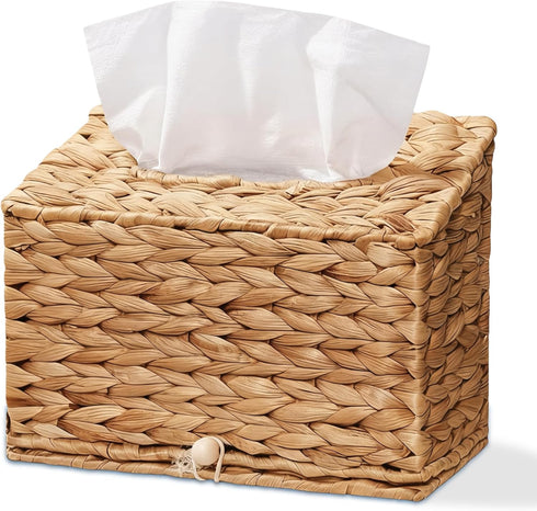 Water Hyacinth Hand Towels Box Cover for Kleenex Disposable Paper Hand Towels,