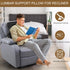 HOMBYS Sherpa Fleece Lumbar Support Pillow with Headrest for Recliner,Memory Foam Chair Cushion for Back Pain,Big High