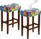 Waterproof Bar Stool Covers Rectangle Set of 2 18x14inch Boho Stretch Seat