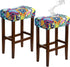 Waterproof Bar Stool Covers Rectangle Set of 2 18x14inch Boho Stretch Seat
