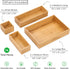 Grow Forward Bamboo Drawer Organizer Boxes, Set of 14 Wooden Organizers for Kitchen, Bathroom, Office