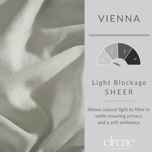 Elrene Home Fashions Vienna Sheer Tie-Top Window-Curtain Panel, 52 in x 95 in, Light Gray