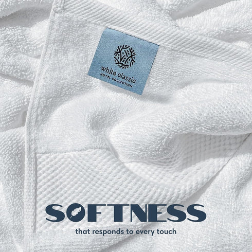 Set 4 700 27x54 White Classic Luxury Bath Towels of Large - GSM Turkish Cotton Ultra Soft Bath Towels | Highly
