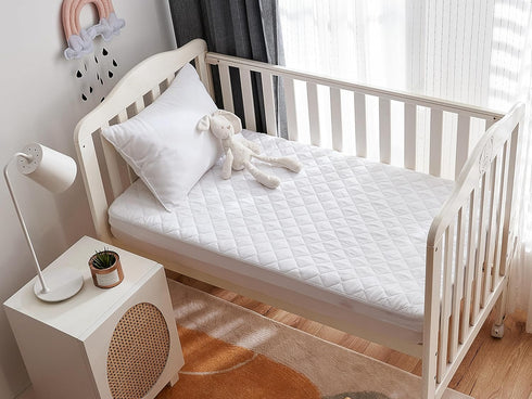 Elif Home Goods 2 Pack Crib Size Waterproof Mattress Protector, Quilted Cooling Fitted Bed Mattress