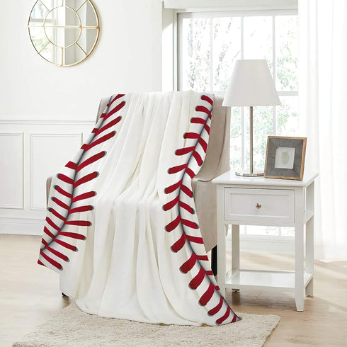Pindola Cute Baseball Texture Throw Blanket, Warm Lightweight Cozy Home Decoration 50"x40" for Child