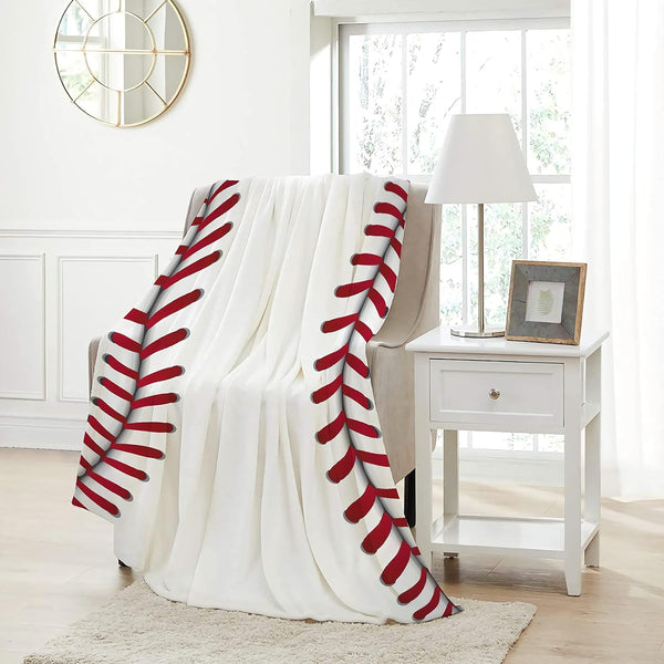 Pindola Cute Baseball Texture Throw Blanket, Warm Lightweight Cozy Home Decoration 50"x40" for Child