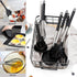 Kitchen Utensils Set | 28 Pcs Silicone Cooking Utensils Set with Holder, Black Stainless Steel Handle Kitchen Gadgets