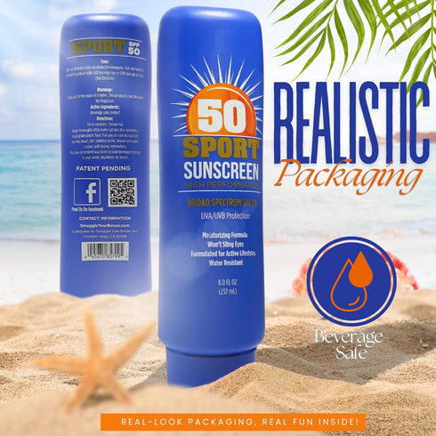 Smuggle Your Booze 50 5 (8 oz) Secret Hidden SPF Fake Sunscreen Lotion Flask by - Tamper-Resistant Seals & Funnel