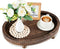 HouseJoy Wooden Decorative Tray-1611.8in Wood Beaded Coffee Table Decor Tray, Rustic Farmhouse Decor
