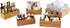 Seville Classics Bamboo Wood Storage Bins - Organizer Boxes for Kitchen, Pantry, Closet, Office (5 Piece 3-Size Set)