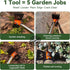ZORSHUY 4-in-1 Weeding Tool with Hoe, Grabber, Pruning Shears & Scrub Brush,Garden Hoe & Weed Puller Tool with Long