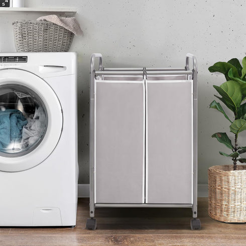 2 90 2 Closet, STORAGE MANIAC Laundry Sorter Section, L Gal Laundry Hamper with Wheels, Clothes Basket Separator