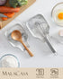 MALACASA Large Spoon Rest, Marble Grey Porcelain Holder for Kitchen Counter, Utensils Rests for Spatula, Ladle, Tongs