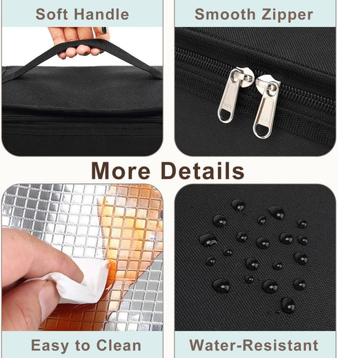FlowFly Mini Cooler Lunch Box, Portable Soft Bag Thermal Meal Tote Kit with Handle, Heather Grey