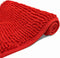 Eanpet Red Chenille Bath Mat, Non-Slip Microfiber Floor Mat, Ultra Soft Washable Shower Mat (15.7" x 23.6")