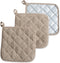 DII Basic Terry Collection Quilted Potholder, 100% Cotton, Stone, 3 Piece