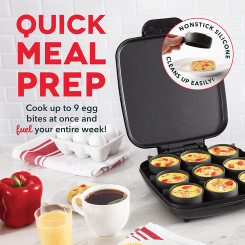 DASH Sous Vide Style Family Size Egg Bite Maker - Breakfast Bites, Sandwiches, Healthy Snacks or Desserts, Keto & Paleo