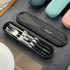 Travel cutlery set, 18/8 stainless steel cutlery, Reusable utensils set with case, Portable Silverware Lunch Box for Camping and Office by inkuleer