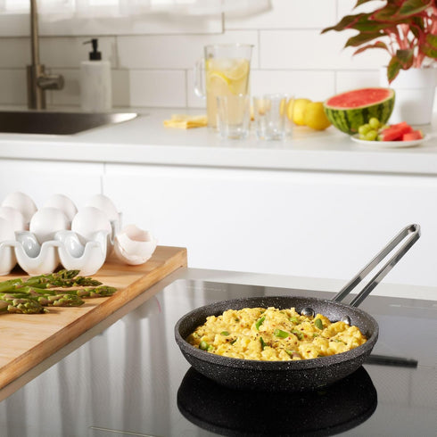 Starfrit The Rock 16cm Non-Stick Egg Fry Pan - 6.5" Durable Forged Aluminum, PFOA Free, Black