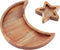 Star and Moon Tray Set, Wooden Crystal Organizer Tray for Healing Crystals and Jewelry Storage