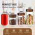 MOLADRI 26 oz/850 ml -4 Pack Clear Glass Storage Canister with Airtight Wooden Lid, Small Overnight Oats Containers