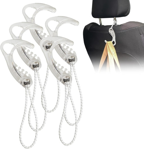 Gear Hook Clear 5-Pack, Lightweight S Hook for Backpacks and Closet Storage, Indoor or Outdoor Use