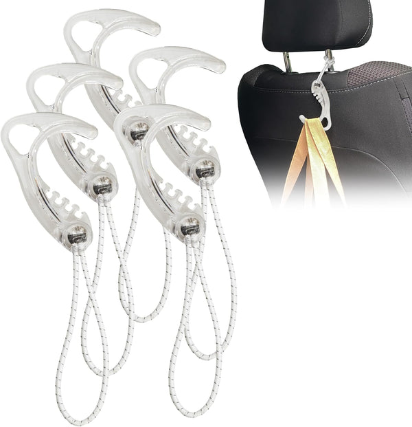 Gear Hook Clear 5-Pack, Lightweight S Hook for Backpacks and Closet Storage, Indoor or Outdoor Use
