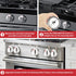 TOMOON DG64-00473A Range Stove Knobs Replacements for Samsung Gas Range Oven, Stainless Steel Control Dial