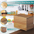 Recipe Card Box, Acacia Recipe Holder 4x6, Organizer with 50 Cards and 6 Dividers for Kitchen Countertop
