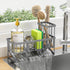 Cisily Sink Caddy Organzier with High Brush Holder, Sponge Holder for Sink,