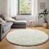 5Ft, PAGISOFE Cream White Round Rugs Fluffy Shaggy Ivory Carpets, Rugs for Girls Boys Baby Kids Bedroom, Indoor Furry