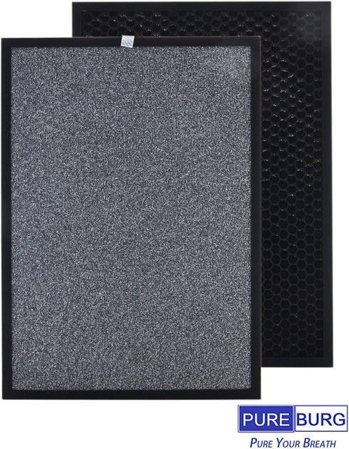 PUREBURG Replacement Filter Set for Turonic PH950 & Extract-All AMB1 Air Purifiers, H13 True HEPA Activated Carbon