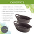 Rachael Ray Solid Glaze Ceramics Au Gratin Bakeware Set - 2 Piece, Oval Gray