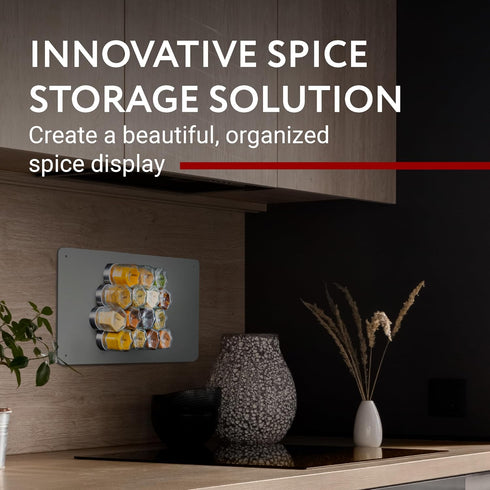 Pack 15-1.74 Oz IMPRESA Hexagon Magnetic Spice Jars - of Strong Magnetic Seasoning Containers - Space-Saving Honeycomb