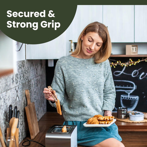 Toaster Tongs With Magnet - Kitchen Utensils for Cooking and Holding Toast, Bacon, Muffin, Bagel, Bread