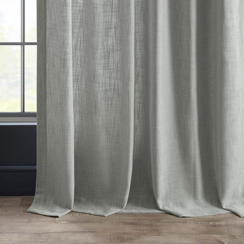 HPD Half Price Drapes Premium Heavy Faux Linen Curtains, 1 Panel, 50W x 108L Light Filtering Ash Grey Window Curtains