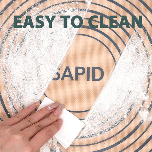 Non Slip Silicone Pastry Mat Large with Measurements for Dough Rolling, Cookies, Bread, 16" x 24", Gray
